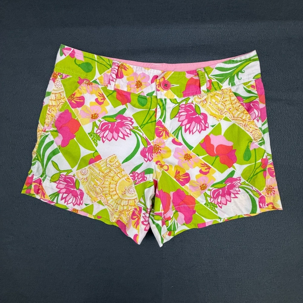 Lilly Pulitzer Callahan Shorts Womens Size 2 Fields Forever Floral Print Cotton